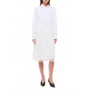 NEW SIMKHAI ambrosia applique midi skirt in white